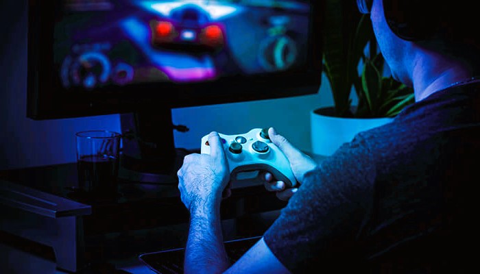 Guy playing a game